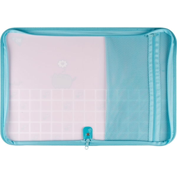 Папка факультативная Yes Pusheen Hearts А4 пластиковая, на молнии, с внутренним карманом (492222) - Pampik - 2