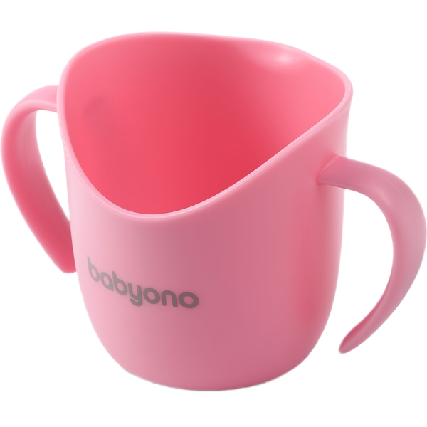 Тренировочная чашка BabyOno с ручками, розовая, 120 мл (1463/04) - Pampik
