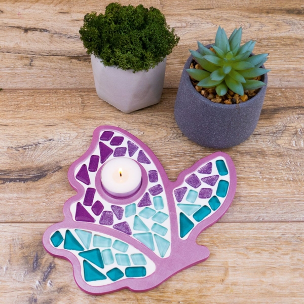 Набор для творчества Mosaaro Мозаика хрустальное стекло Подсвечник Бабочка (MA1004) - Pampik - 2