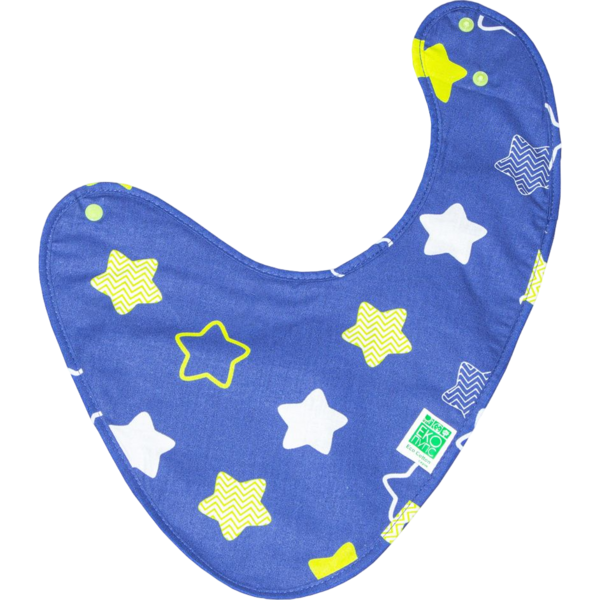 Непромокаемый слюнявчик-бандана Еко Пупс Eco Cotton Звездочки Космо, 21x30 см (BEC-018) - Pampik - 2