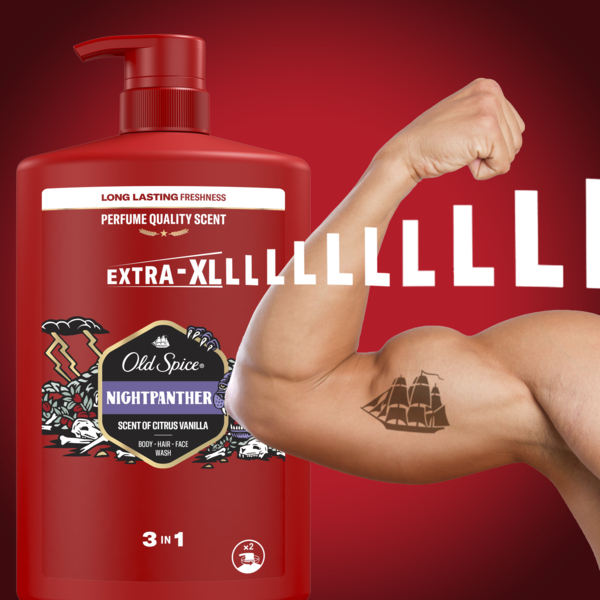 Гель для душу та шампунь Old Spice 3 в 1 Nightpanther, 1000 мл - Pampik - 8