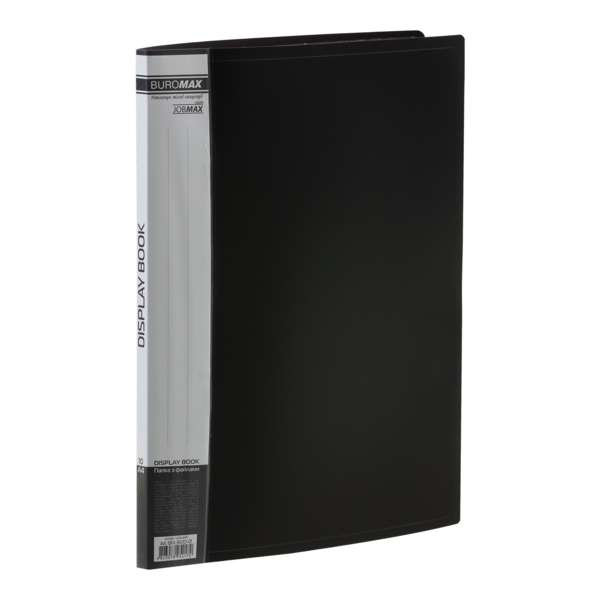 Папка с 10 файлами Buromax Jombax А4, черная (BM.3600-01) - Pampik