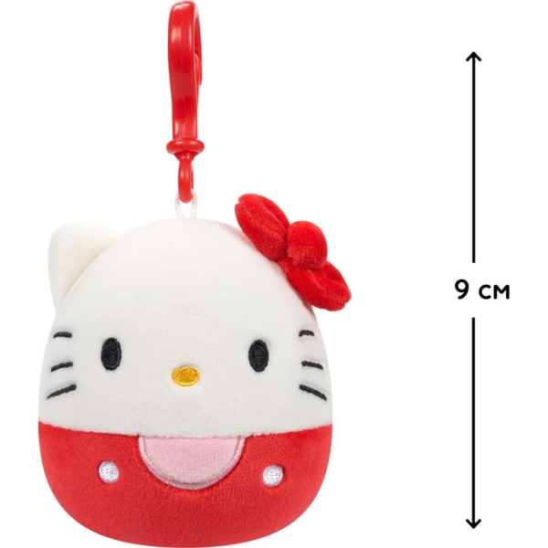 М'яка іграшка-брелок Squishmallows Hello Kitty Hello Kitty на кліпсі, 9 см (SQSN00269-Ph20) - Pampik - 2