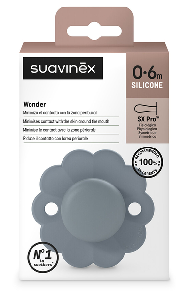 Пустушка фізіологічна Suavinex Wonder, силіконова, 0-6 місяців, блакитний (308380) - Pampik - 3