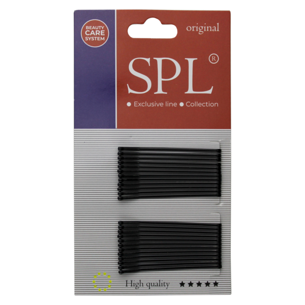 Набор невидимок для волос SPL, 5 см, 24 шт., черный (3000-0050) - Pampik