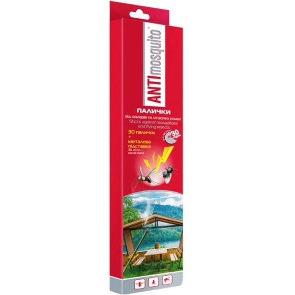Стіки Antimosquito від комарів та літаючих з підставкою 30 шт. - Pampik