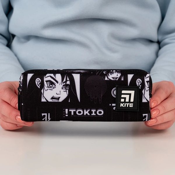 Пенал мягкий Kite 6.5х19х3.5 см, черный (K24-642-8) - Pampik - 3