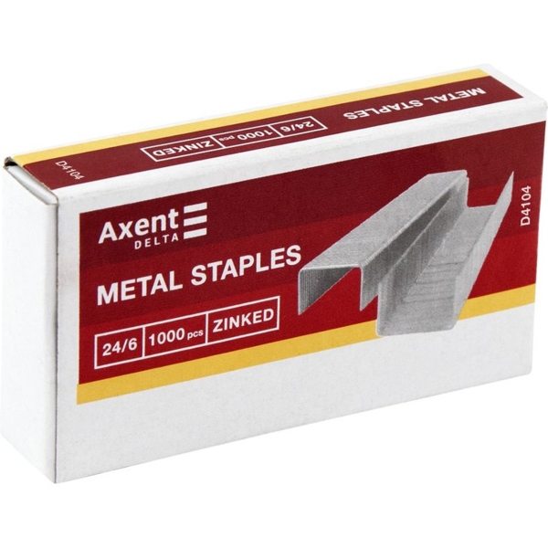 Скоби Axent Standard 24/6, 1000 шт. (D4104) - Pampik