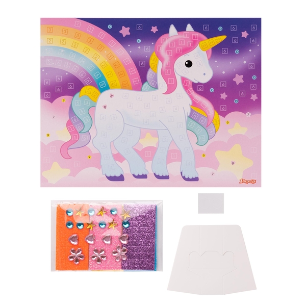 Набір для творчості 1 Вересня Єдиноріг Аплікація мозаїка з фоамірану ЕВА та стразів (954573) - Pampik - 2