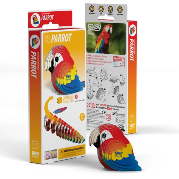 Збірна 3Д модель Eugy Зоопарк Папуга Ара (XEG-023) - Pampik - 5