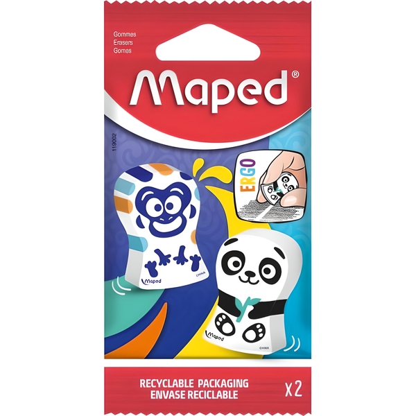 Набор ластиковв Maped Ergo Fun Multicolor 2 шт. в ассортименте (MP.119002) - Pampik - 2