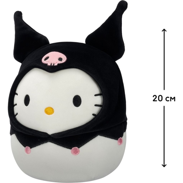 М'яка іграшка Squishmallows Hello Kitty Хелоу Кітті в образі Куромі, 20 см (SQSN00388) - Pampik - 12