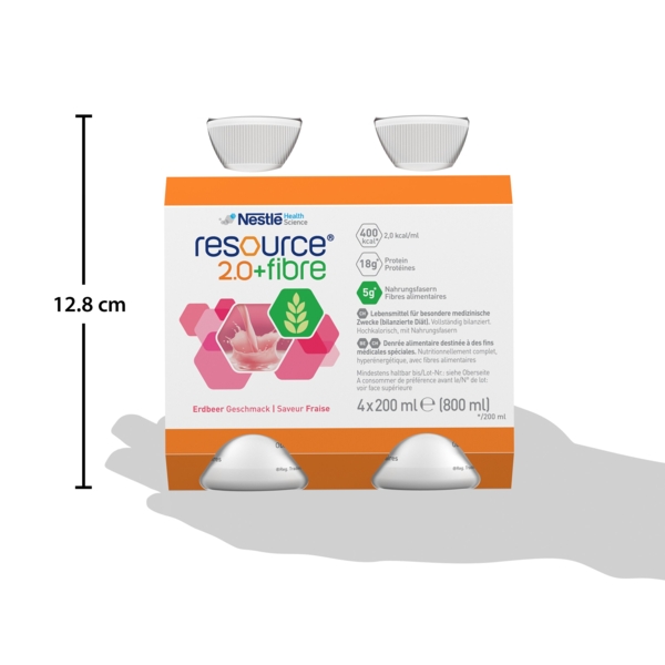 Ентеральне харчування Nestle Health Science Resource 2.0+Fibre зі смаком полуниці, 4 шт. по 200 мл - Pampik - 11