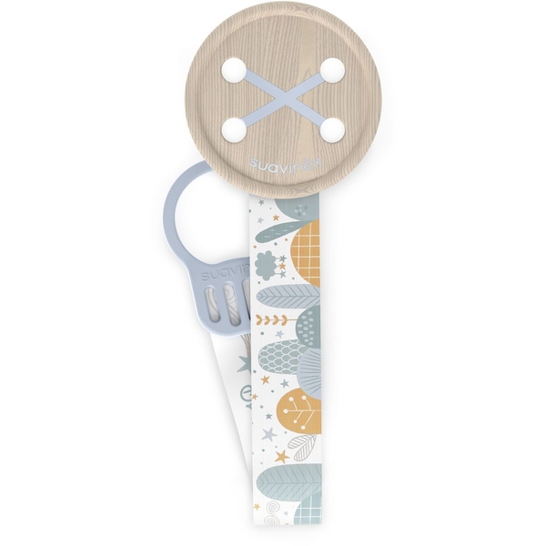 Клипса для пустышки Suavinex Dreams с атласной лентой, голубой (308228) - Pampik