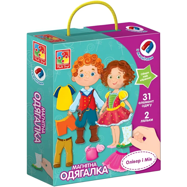 Игра настольная Vladi Toys магнитная одевалка Оливер и Мия (VT3702-12) - Pampik