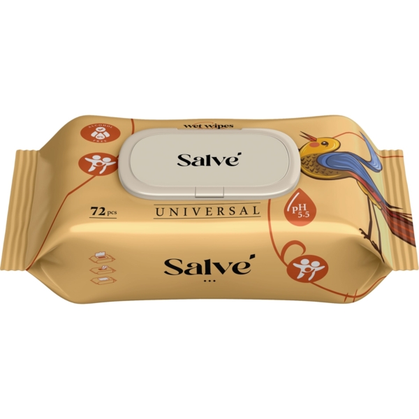 Універсальні вологі серветки Salve, 72 шт. - Pampik