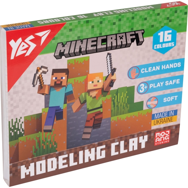 Пластилін Yes Minecraft 16 кольорів, 320 г (540674) - Pampik