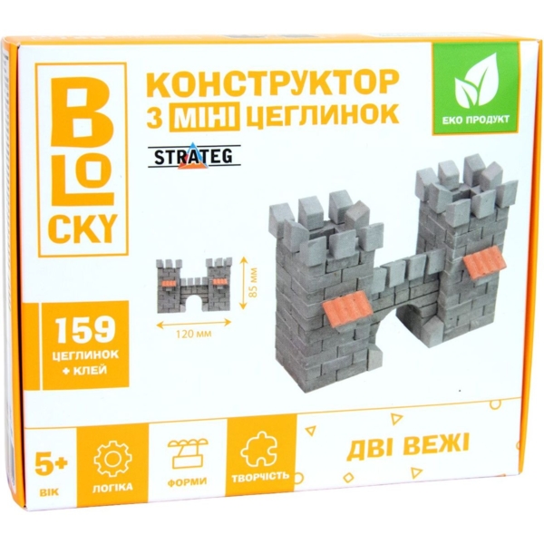 Конструктор з мініцеглинок Strateg Blocky Дві вежі, 159 елементів (31021) - Pampik
