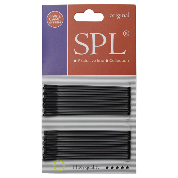 Набор невидимок для волос SPL, 7 см, 24 шт., черный (3000-0070) - Pampik