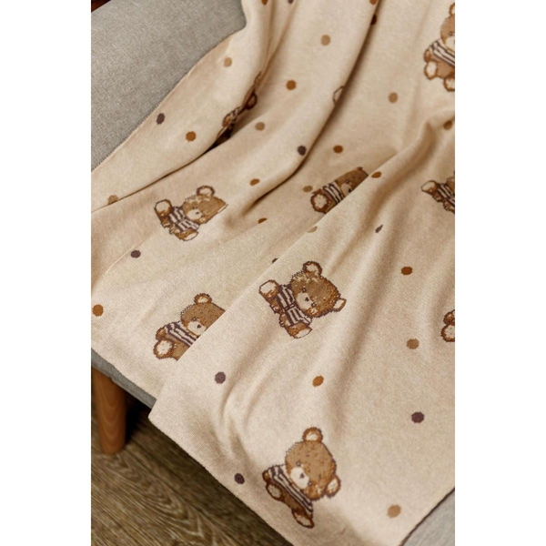 Плед Прованс Тедді 90х100 см бежевий (33718) - Pampik - 4