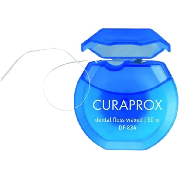 Зубна нитка Curaprox вощена з ароматом м'яти, 50 м - Pampik - 2