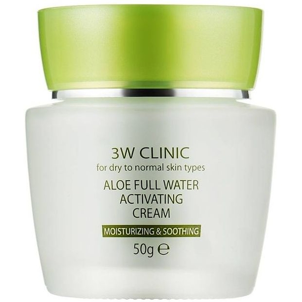 Крем для обличчя 3W Clinic Aloe Full Water Activating Cream зволожуючий 50 мл - Pampik