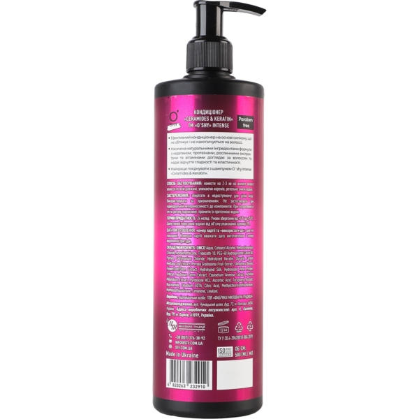 Кондиціонер O'Shy Intense Ceramides & keratin, 500 мл - Pampik - 2