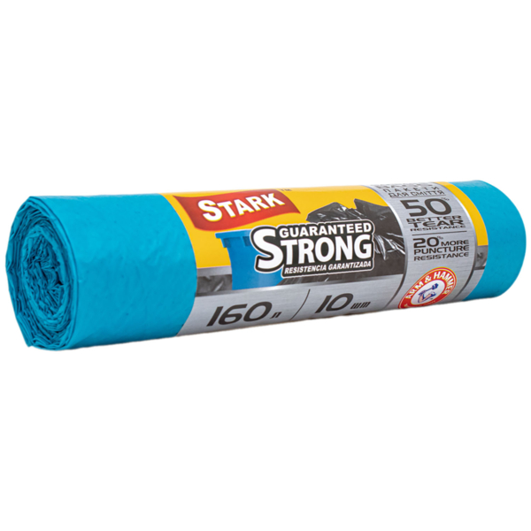 Пакети для сміття Stark міцні, 160 л, 10 шт., сині - Pampik
