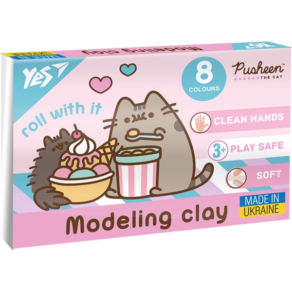 Пластилін Yes Pusheen 8 кольорів, 160 г 540657) - Pampik