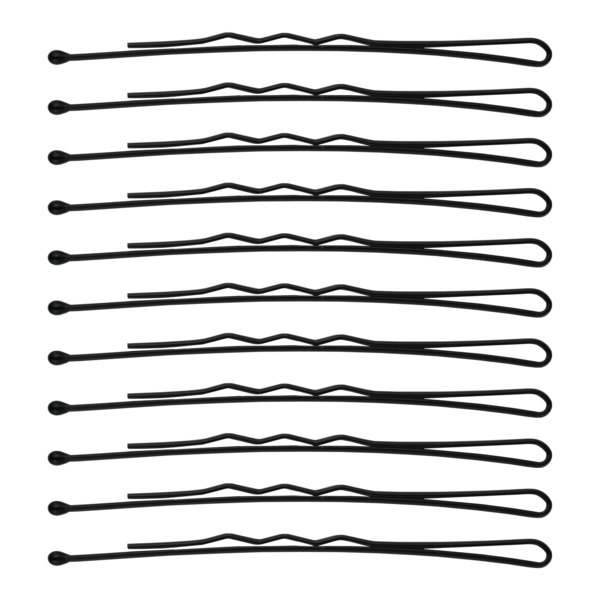 Набір фрезерних невидимок для волосся SPL, 7 см, 24 шт., чорний (3020-0070) - Pampik - 2