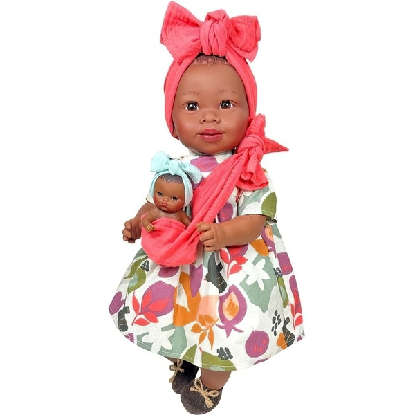 Лялька Nines d'Onil Maria з малюком у кораловій чалмі 45 см (4450) - Pampik