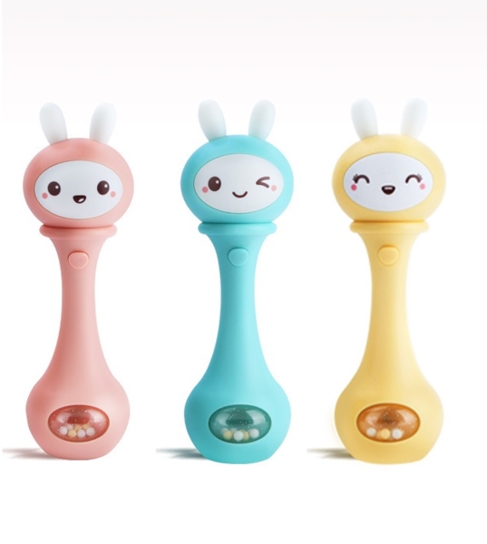 Погремушка-грызунок Beiens Зайчик музыкальный, голубой (YZ02blue) - Pampik - 2