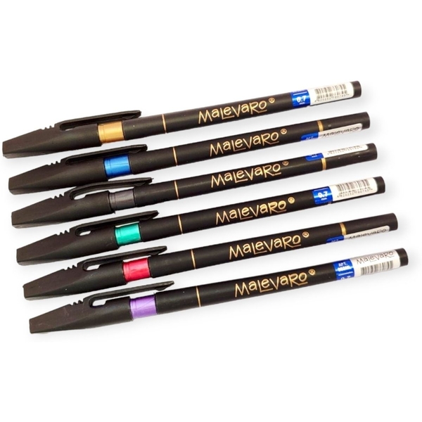 Набор ручек Malevaro Black Elegance на масляной основе чернил синего цвета 12 шт. (903ML) - Pampik
