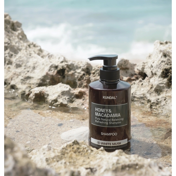 Шампунь для волосся Kundal Honey & Macadamia White Musk з ароматом білого мускусу натуральний, 500 мл - Pampik - 4