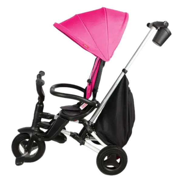 Велосипед складаний триколісний дитячий Qplay Nova+ Rubber Floral Pink (S700-13Nova+FloralPink) - Pampik - 2