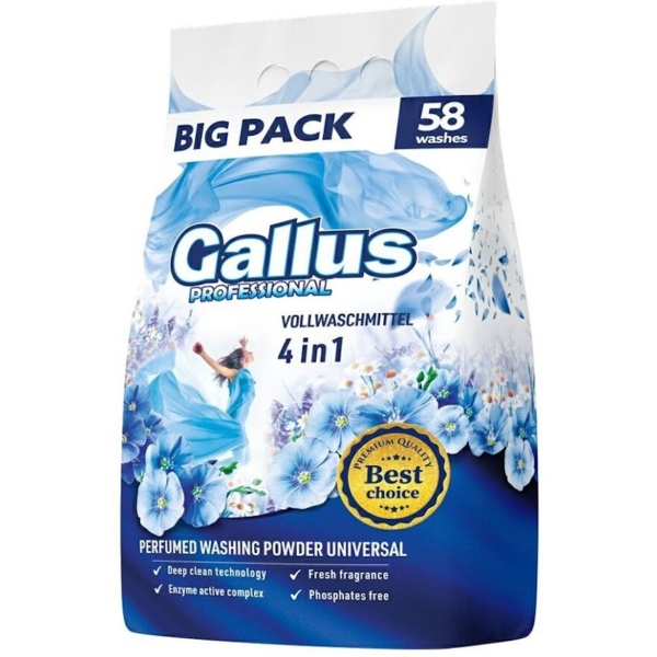 Пральний порошок Gallus Professional 4в1 Univesal, 3.2 кг - Pampik