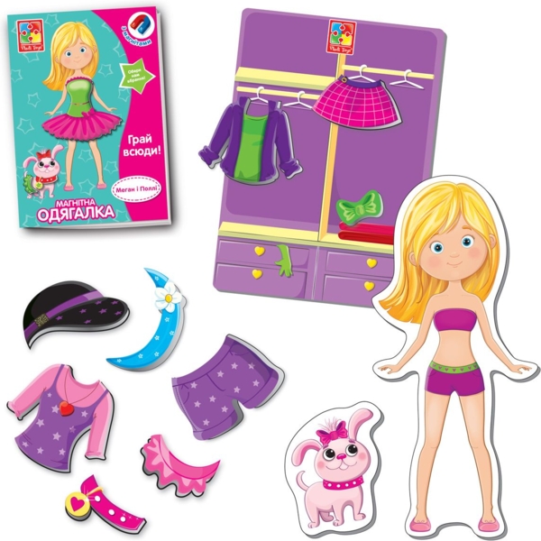 Игра настольная Vladi Toys магнитная одевалка Меган и Полли (VT3702-11) - Pampik - 2