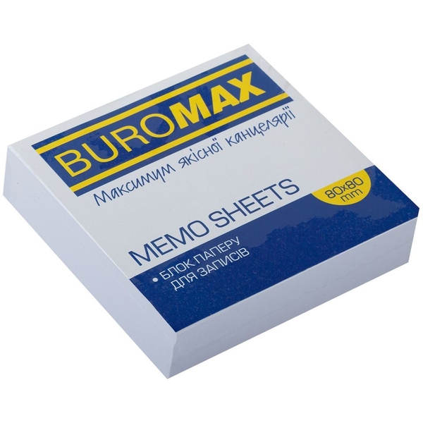 Блок паперу для нотаток Buromax Jobmax проклеєний 80х80х20 мм білий (BM.2206) - Pampik