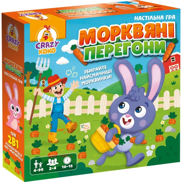 Гра настільна маршрутна Vladi Toys Crazy Koko Морквяні перегони (VT8055-33) - Pampik