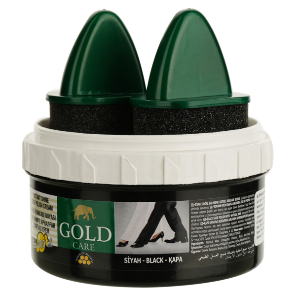 Крем-блиск для взуття Goldcare, 200 мл, чорний - Pampik - 3