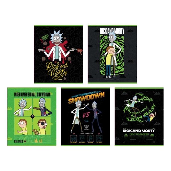 Набір зошитів Kite Rick and Morty А5 в лінійку 24 аркуші 20 шт. (RM24-239) - Pampik