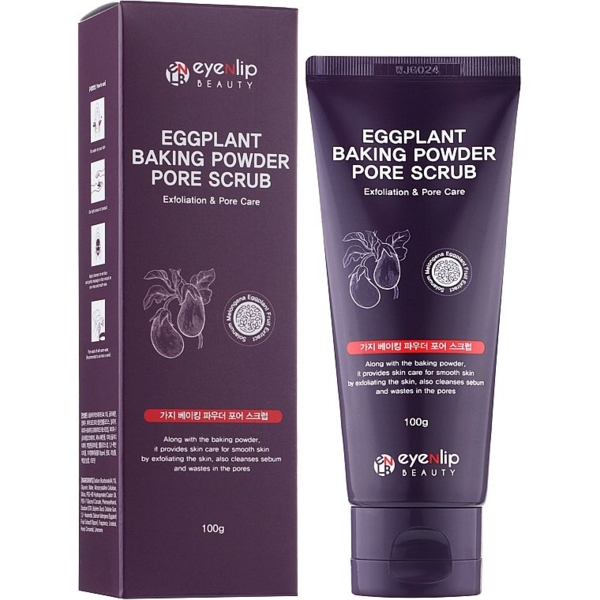 Скраб для обличчя Eyenlip Eggplant Baking Powder Pore Scrub з содою від чорних цяток 100 г - Pampik