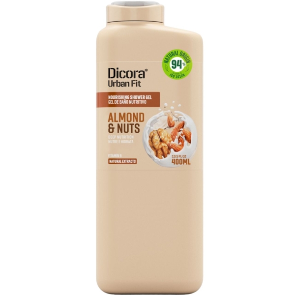 Живильний гель для душу Dicora Urban Fit Мигдаль та горіхи, 400 мл - Pampik