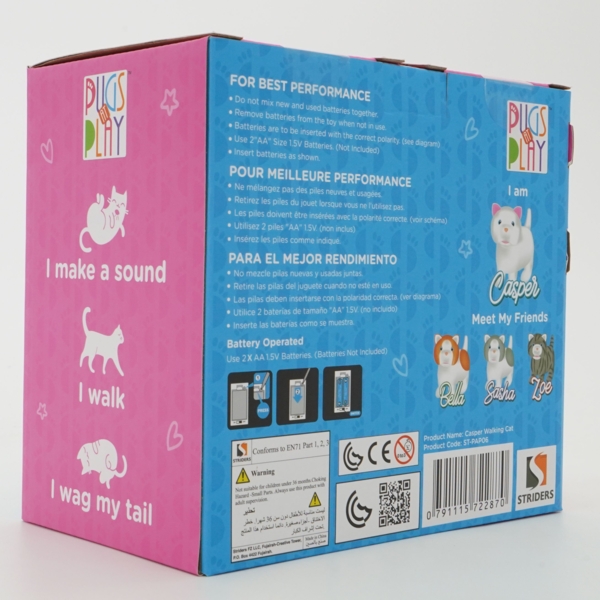 Интерактивная игрушка Pugs at Play Белый котенок Casper (ST-PAP06) - Pampik - 6