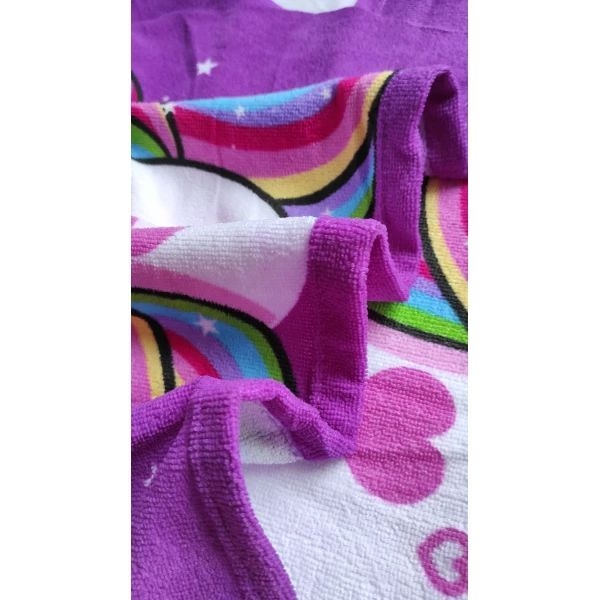 Дитячий банний рушник HomeBrand з капюшоном Єдиноріг з трояндою (4594) - Pampik - 3