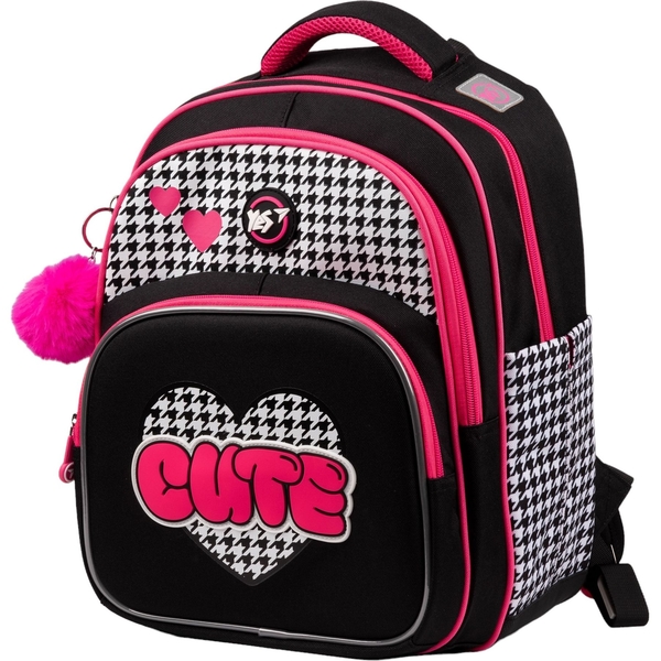 Рюкзак школьный Yes S-91 Cute, черный с розовым (559586) - Pampik