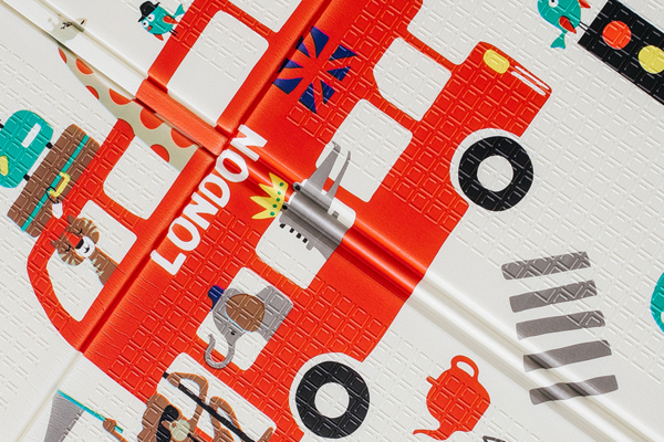 Дитячий килимок Poppet Екскурсія Лондон та Дорожній лабіринт двосторонній складний 200х150x1 см (PP026-150H) - Pampik - 6