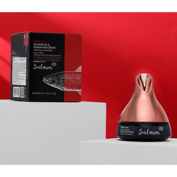 Крем для обличчя FarmStay Salmon Oil & Peptide Vital Cream 50 г - Pampik - 7