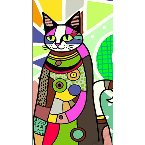Набір для розпису по номерах Strateg Поп-арт кішка 50х25 см (WW229) - Pampik