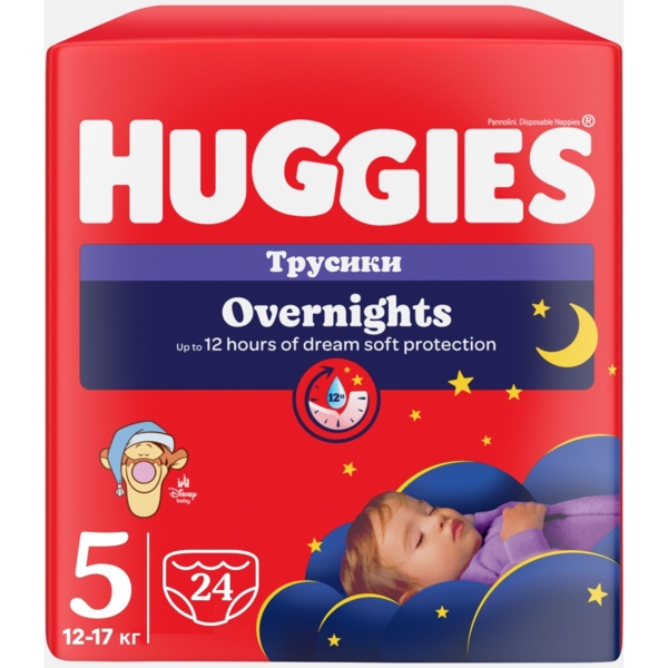 Подгузники-трусики Huggies Overnight 5 (12-17 кг), 24 шт. - Pampik - 2